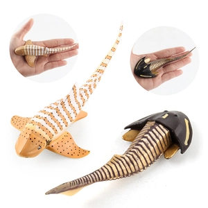 Realistic ancient shark and fish models toy set with detailed skin texture