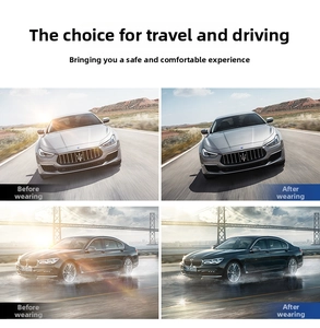 Polarized driving lenses comparison showing glare reduction and high contrast vision