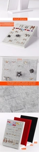 Detailed view of velvet jewelry display tray slots with 2.5cm spacing for rings