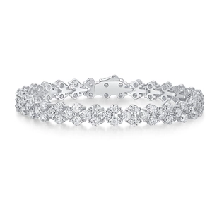 Luxurious silver S925 snowflake tennis bracelet with sparkling flower-shaped zircons
