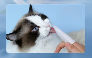 Detail van wegwerpbare gebitsdoekjes voor honden en katten met parelreliëfstructuur