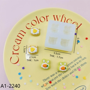 DIY mini animal silicone mold set for resin art including cat and rabbit designs