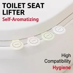 Aromatherapy Toilet Lid Lifter ABS Plastic Hygienic No Touch Seat Handle For Bathroom Self Adhesive Modern Design