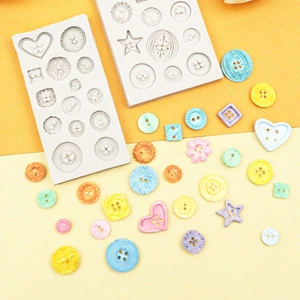Detailed silicone button mold for DIY cake decorating and chocolate crafting projects