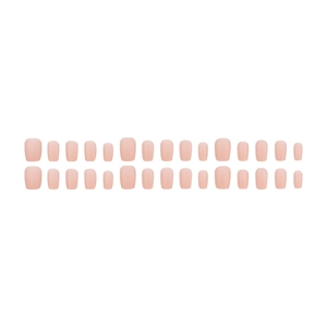 Matte nude pink press-on nails in classic square round shape set of 24 pieces