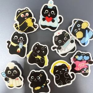Cartoon Black Cat Acrylic Brooch Pin Cute Kawaii Animal Badge For Backpack Clothing Decoration Gift Accessory