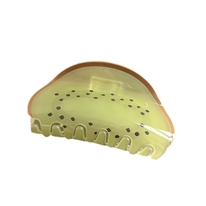 Molla per capelli verde traslucido con pois marroni e finiture per acconciature moda