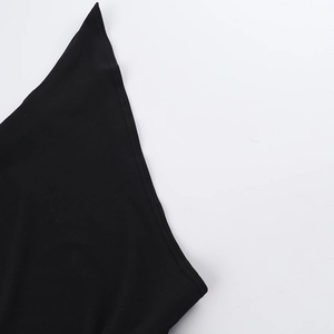 Detailed close-up of high-quality black fabric texture and durable double-needle stitching