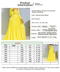 Detailed size chart for plus size deep V-neck ruched maxi dress showing measurements S-3XL