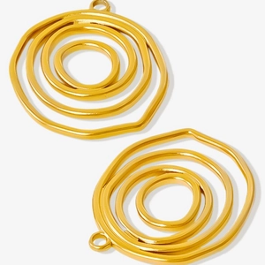 Irregular Circle Pendant Accessories 304 Stainless Steel Geometric Spiral Charm For DIY Jewelry Making Minimalist Style
