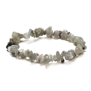 Detail shot of a handmade natural irregular stone bracelet with grey and black mineral textures