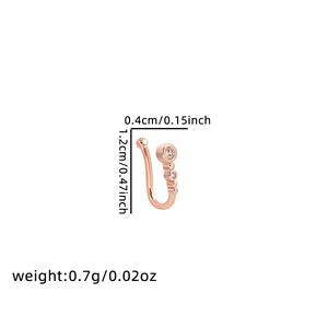 Rose gold U-shaped non-pierced nose clip with small diamonds and dimension details