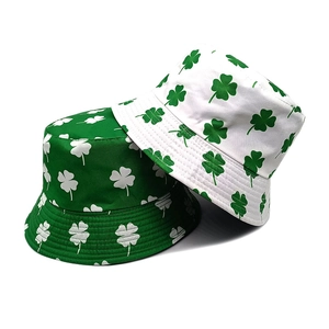 Chapeau Bob Motif Trèfle Saint Patrick Polyester Protection Solaire Casquette De Pêcheur Femme Et Homme