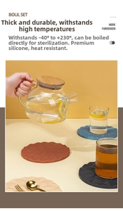 Close-up of geometric textured silicone trivets with non-slip heat resistant surface