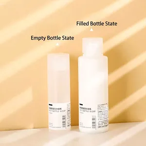 Translucent refillable travel bottles with flip caps in 50ml and 100ml sizes