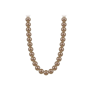 Elegant champagne pearl necklace with high luster round pearls for a luxury fashion look