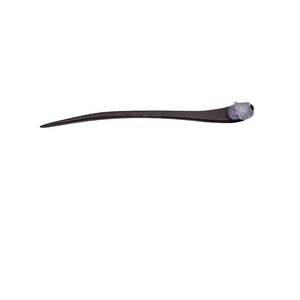 Épingle à cheveux minimaliste en bois marron foncé avec motif renard gris pour chignons