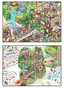 Macro view of 2.5D garden themed planner stickers with high-quality paper texture