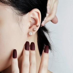 Three pairs of elegant S925 sterling silver natural freshwater pearl earrings in various colors