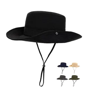 Cappello da sole da uomo per esterni con tesa larga e cinturino sottogola in cinque colori