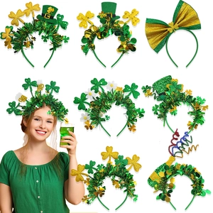 Serre-Tête Saint-Patrick Trèfle Haut-De-Forme Nœud Paillettes Guirlande Festival Irlandais Accessoire Déguisement Fête