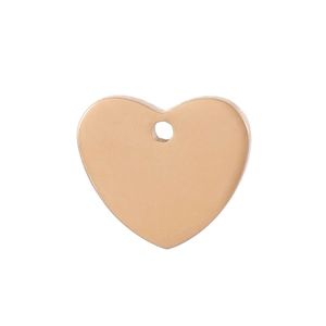Minimalist golden heart-shaped stainless steel pendant with smooth polished finish