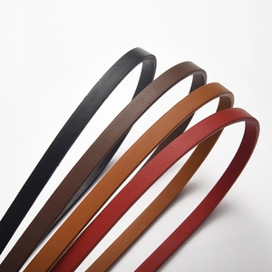 Slim stylish PU leather waist belts for dresses in black, brown, tan and red colors
