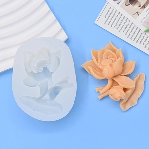 Moule en silicone lotus pour pâtisserie DIY et résine avec textures de pétales 3D réalistes