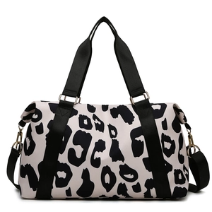 Large capacity cow pattern travel bag in waterproof oxford fabric with shoulder straps