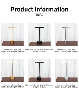 T-shaped metal earring stands in gold, silver, black with hex and round bases