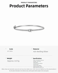 Detailed view of S925 sterling silver bangle featuring 0.5ct pear-cut zircon and pave diamonds