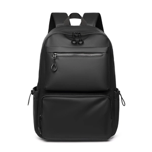 Minimalistischer schwarzer wasserdichter Laptop-Rucksack für 15,6-Zoll-Notebooks mit Fächern