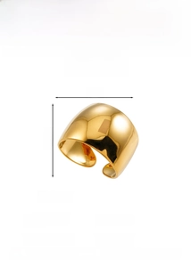 Polierter breiter Ring aus 18K Gold-Edelstahl mit 2cm Breite und 4,8g Gewicht