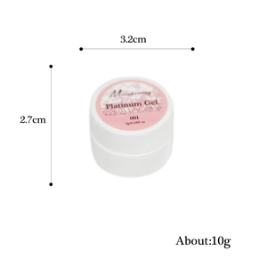 5g High-density glitter platinum gel nail polish in white jar with dimensions 3.2x2.7cm