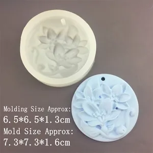 Détail du moule en silicone à relief floral pour plâtre et moulage de cire créatif