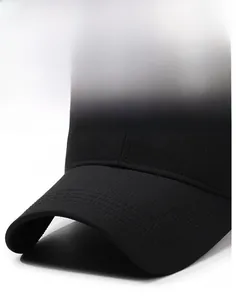Macro shot of durable multi-stitched brim and SPORT embroidery on black baseball cap