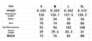 Detailed size chart for off-shoulder puff sleeve dress including length and bust measurements