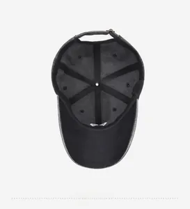 Internal structure of washed heart baseball cap with reinforced black seams and metal buckle