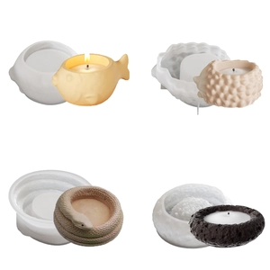 Animal Shape Silicone Molds Goldfish Hedgehog Snake Pattern For DIY Aromatherapy Candle Cup Plaster Storage Crafts