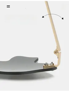 Detail view of durable metal hinge on rimless mushroom sunglasses with gold temple finish