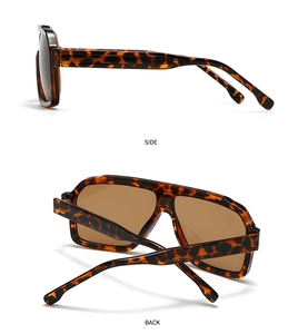 Detailed side and back view of vintage tortoiseshell square frame sunglasses