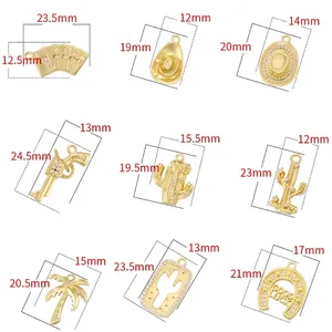 Western style pendants set with sizes for coconut tree cactus gun and poker motifs