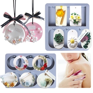 Moule En Silicone 6 Cavités Carré Ovale Anneau Flexible Antiadhésif Pour Savon Fait Main Cire Artisanat DIY