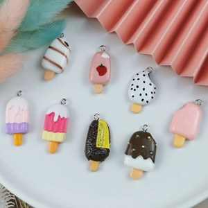 Miniatur Popsicle Eiscreme Charms Harz 3D Simuliert Anhänger Für Schmuckherstellung DIY Ohrringe Halskette Schlüsselanhänger Basteln