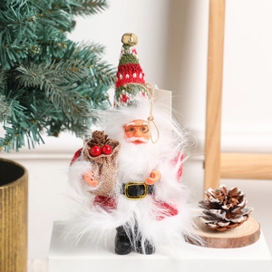 Cute standing Christmas gnome doll with knit hat and glasses for festive holiday decor