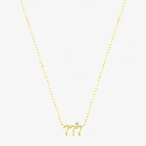 Collier En Argent Sterling 925 Avec Pendentif Chiffre De Chance 777 Zircon Incrusté Chaîne De Clavicule Élégante Pour Femmes Bijoux