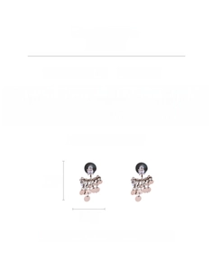 Detailed view showing product dimensions and technical specs for zircon tassel earrings