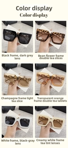 Comparación detallada de gafas de sol cuadradas de gran tamaño en seis colores distintos