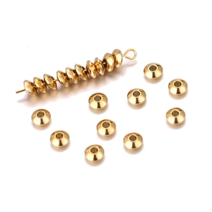 Polished golden stainless steel abacus spacer beads for DIY jewelry making jewelry