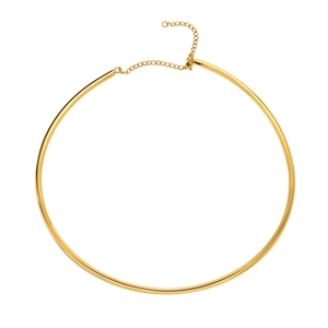 Elegant 18k gold plated stainless steel choker necklace with adjustable chain for women